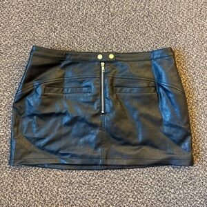 Princess Polly Black Leather Mini Skirt